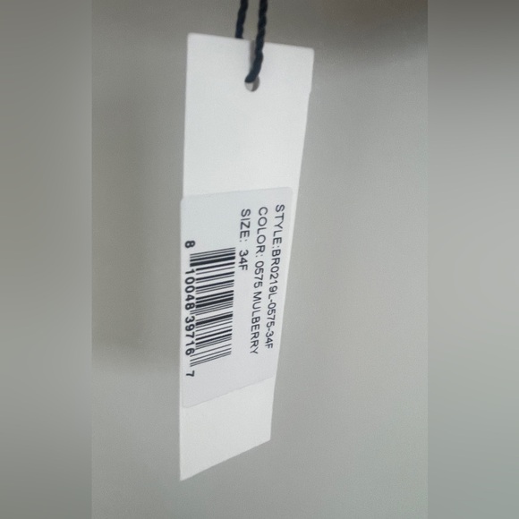 NWT Fleur du Mal Unlined Demi Lace Bra Size 34 F (34DDD) Mulberry color - Picture 15 of 15